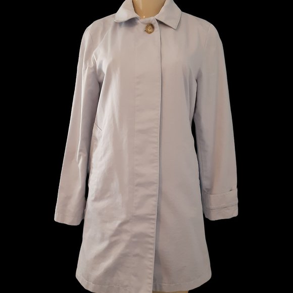 Pale Purple/Lavender Gap Trench Coat w/Hidden Button Up Closure Size XS - Picture 12 of 13